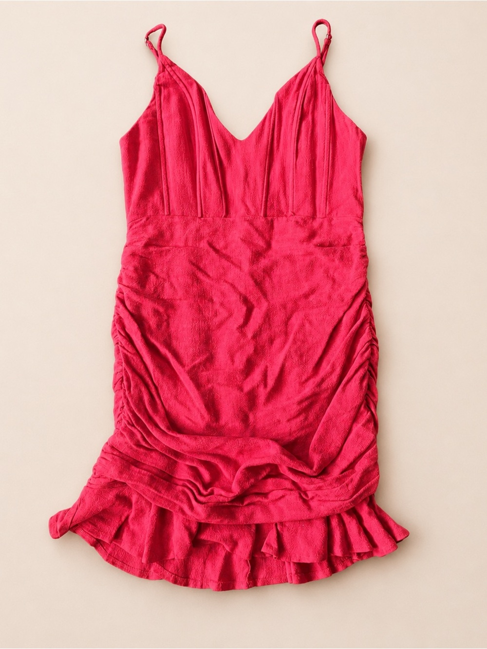 Alice Elle Regal World Mini Dress Red Ruched Ruffle Size 12